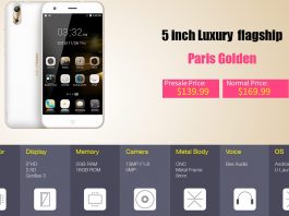 Золотой Телефон Ulefone Paris 4G c Чехлом и Стеклом за 139.99 Телефон Ulefone Paris 4G