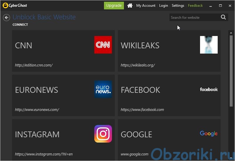 Cyberghost VPN Windows App 6 Unblock Basic Websites