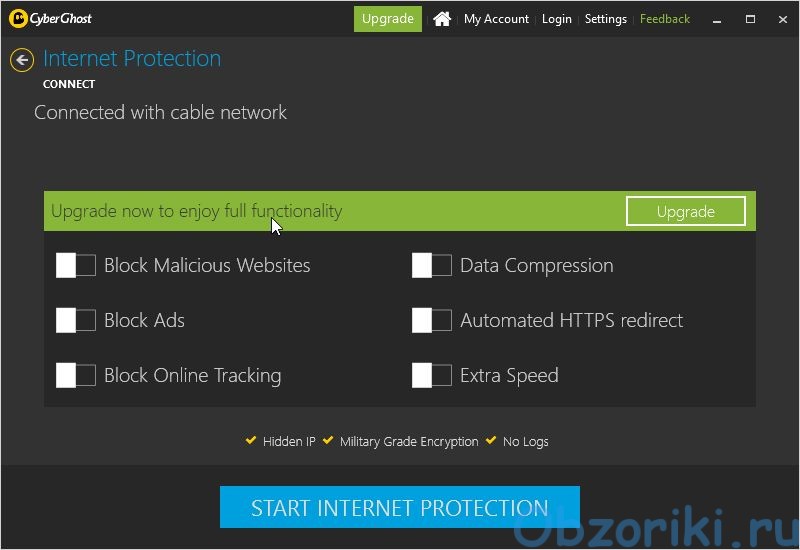 Cyberghost VPN Windows App 6 Internet protection