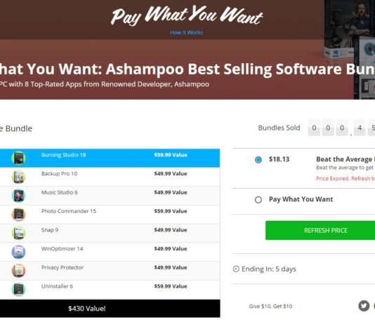 Плати сколько угодно Ashampoo Лучший Software Bundle Ashampoo Software Bundle